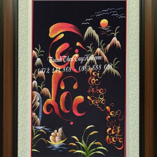 Tranh thêu chữ lộc MS 9913