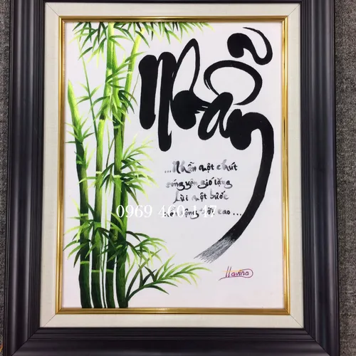 Tranh thêu chữ nhẫn MS 1092