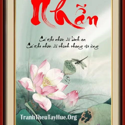 TRANH THÊU CHỮ NHẪN MS 1388