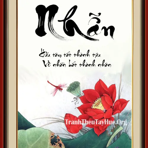 TRANH THÊU CHỮ NHẪN MS 1390