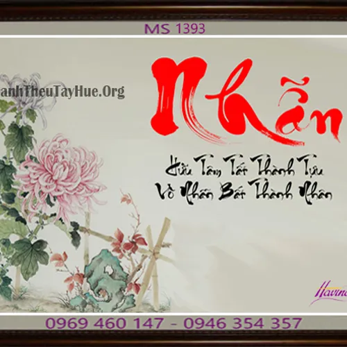 TRANH THÊU CHỮ NHẪN MS 1393
