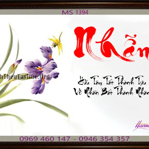 TRANH THÊU CHỮ NHẪN MS 1394
