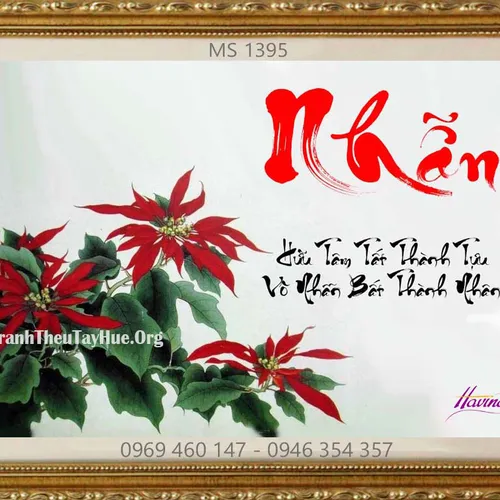 TRANH THÊU CHỮ NHẪN MS 1395