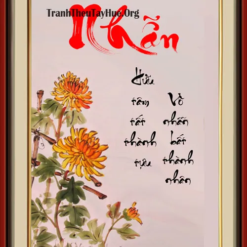 TRANH THÊU CHỮ NHẪN MS 1398