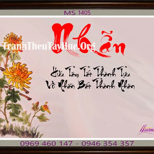 TRANH THÊU CHỮ NHẪN MS 1405