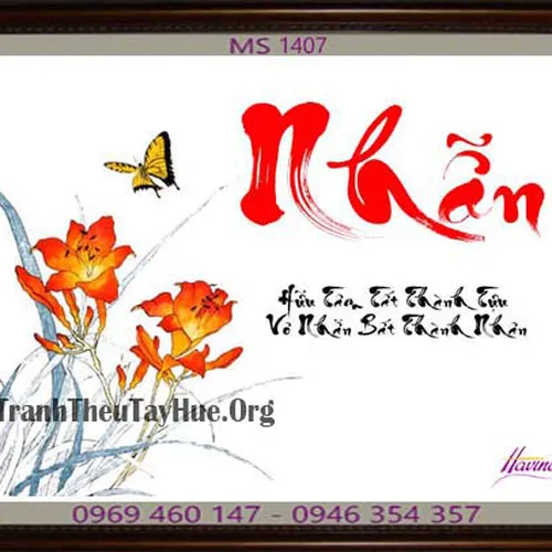 TRANH THÊU CHỮ NHẪN MS 1407