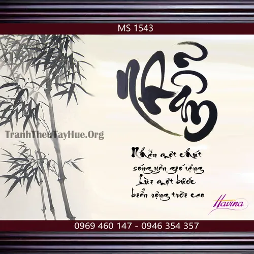 TRANH THÊU CHỮ NHẪN MS 1543
