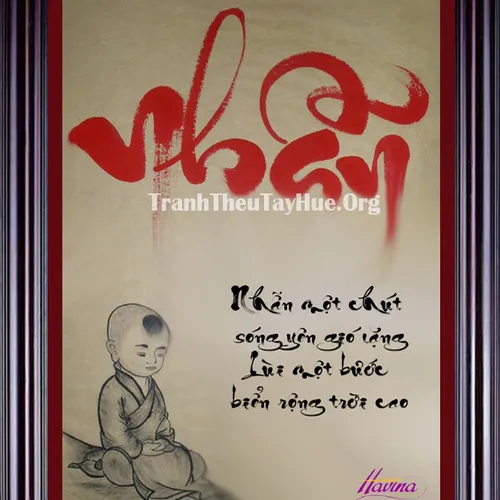 TRANH THÊU CHỮ NHẪN MS 1547