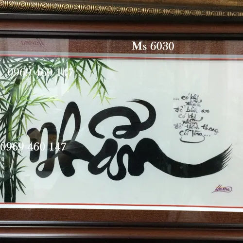 Tranh thêu chữ nhẫn Ms 6030