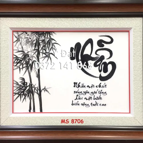 Tranh thêu chữ nhẫn MS 8706