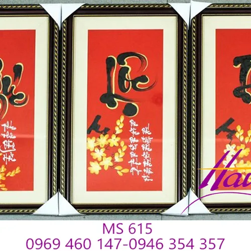 TRANH THÊU CHỮ PHÚC LỘC THỌ MS 615