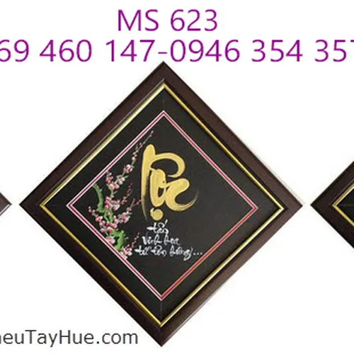 TRANH THÊU CHỮ PHÚC LỘC THỌ MS 623