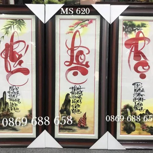 TRANH THÊU CHỮ PHÚC LỘC THỌ MS 8467