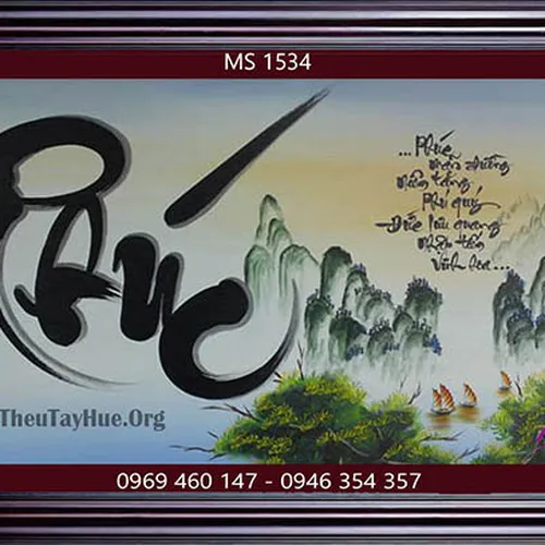 TRANH THÊU CHỮ PHÚC MS 1534