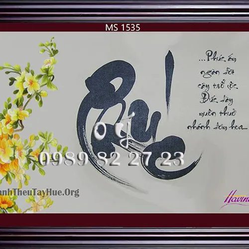 Tranh thêu chữ Phúc MS 1535