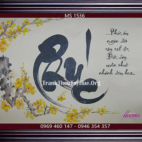 TRANH THÊU CHỮ PHÚC MS 1536
