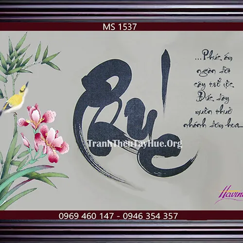 TRANH THÊU CHỮ PHÚC MS 1537