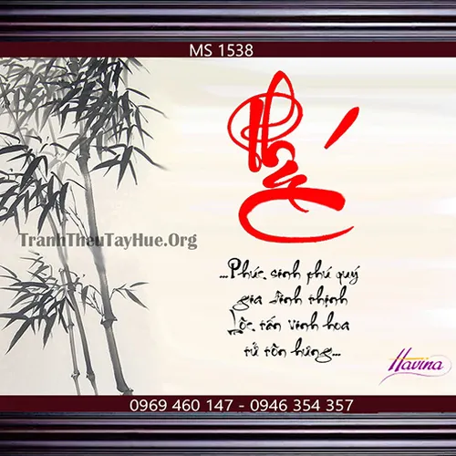 TRANH THÊU CHỮ PHÚC MS 1538