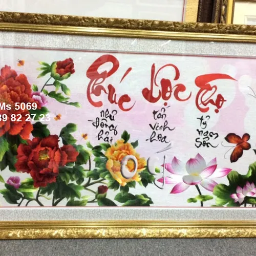 Tranh thêu chữ Phúc  MS 5069