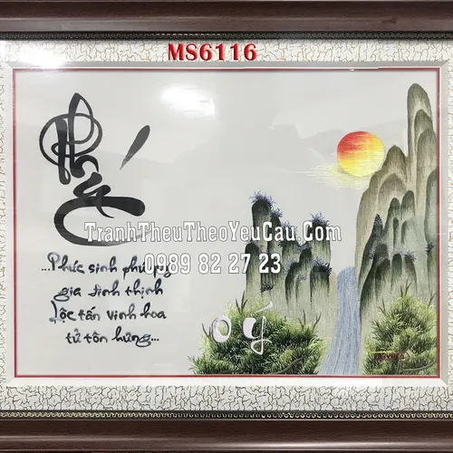 Tranh thêu chữ Phúc MS 6116