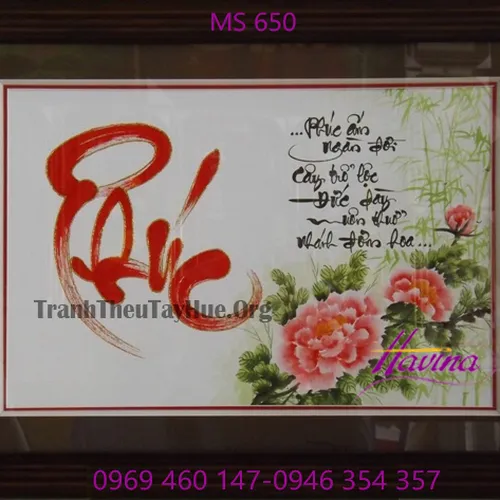TRANH THÊU CHỮ PHÚC MS 650