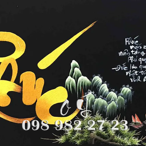 Tranh Thêu Chữ Phúc MS 8324