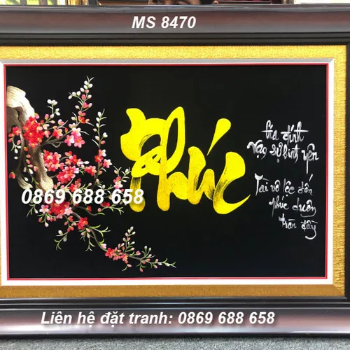 Tranh thêu chữ phúc Ms 8470