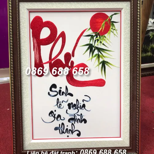 Tranh thêu chữ phúc ms 8472