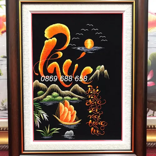 Tranh thêu chữ phúc ms 8473