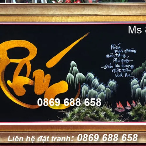 Tranh thêu chữ phúc ms 8474