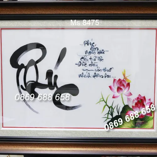 Tranh thêu chữ phúc ms 8475