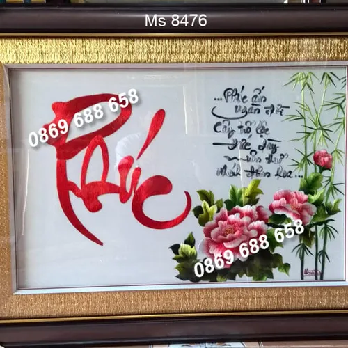Tranh thêu chữ phúc ms 8476
