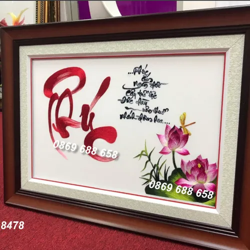 Tranh thêu chữ Phúc ms 8478
