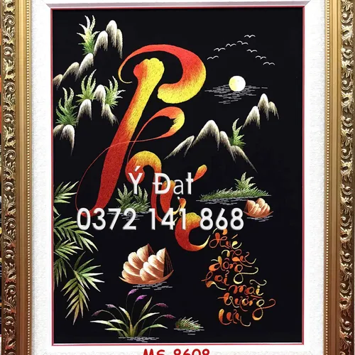Tranh thêu chữ phúc ms 8608