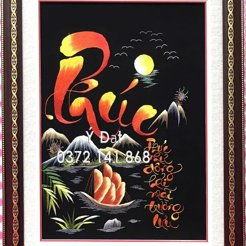 Tranh thêu chữ phúc ms 8620