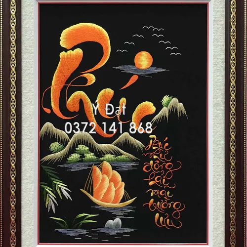 Tranh thêu chữ phúc ms 8623