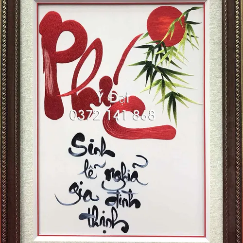 Tranh thêu chữ phúc ms 8670