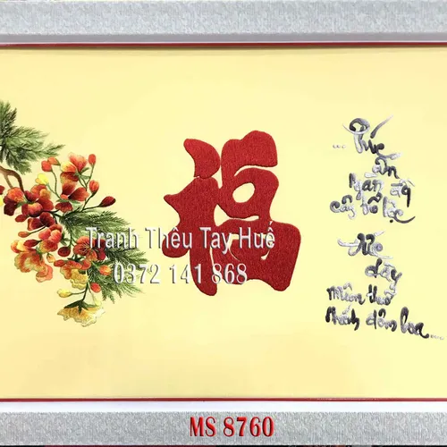 Tranh thêu chữ phúc ms 8760