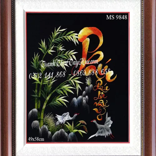 Tranh thêu chữ phúc ms 9848