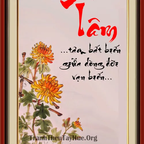 TRANH THÊU CHỮ TÂM MS 1418