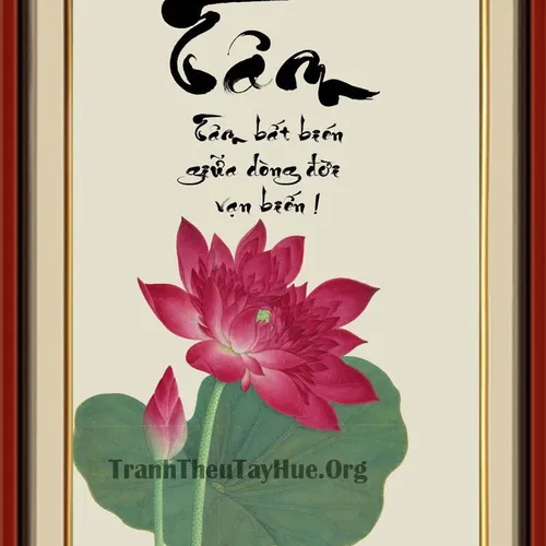 TRANH THÊU CHỮ TÂM MS 1419