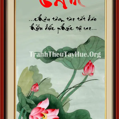 TRANH THÊU CHỮ TÂM MS 1424