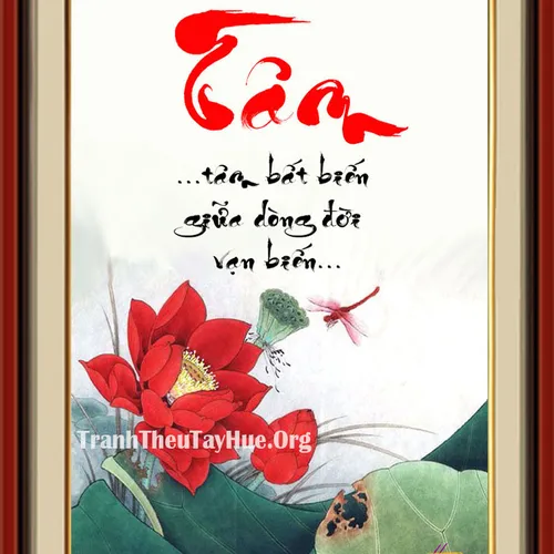 Tranh thêu chữ Tâm MS  1426