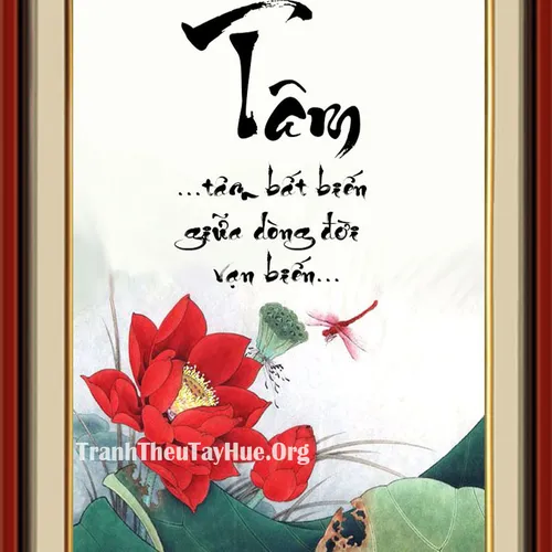 TRANH THÊU CHỮ TÂM MS 1427