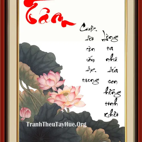 TRANH THÊU CHỮ TÂM MS 1428
