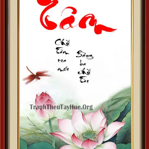 TRANH THÊU CHỮ TÂM MS 1429