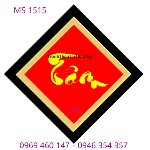 TRANH THÊU CHỮ TÂM MS 1515
