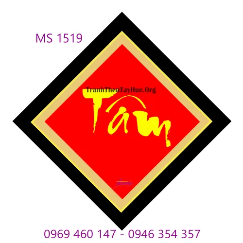 TRANH THÊU CHỮ TÂM MS 1519