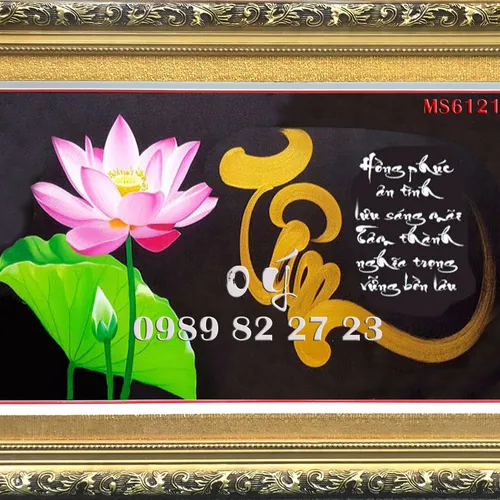 Tranh thêu chữ Tâm MS 6121
