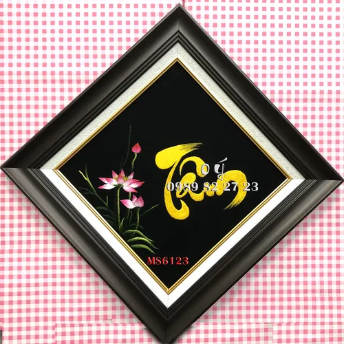 Tranh thêu chữ Tâm MS 6123